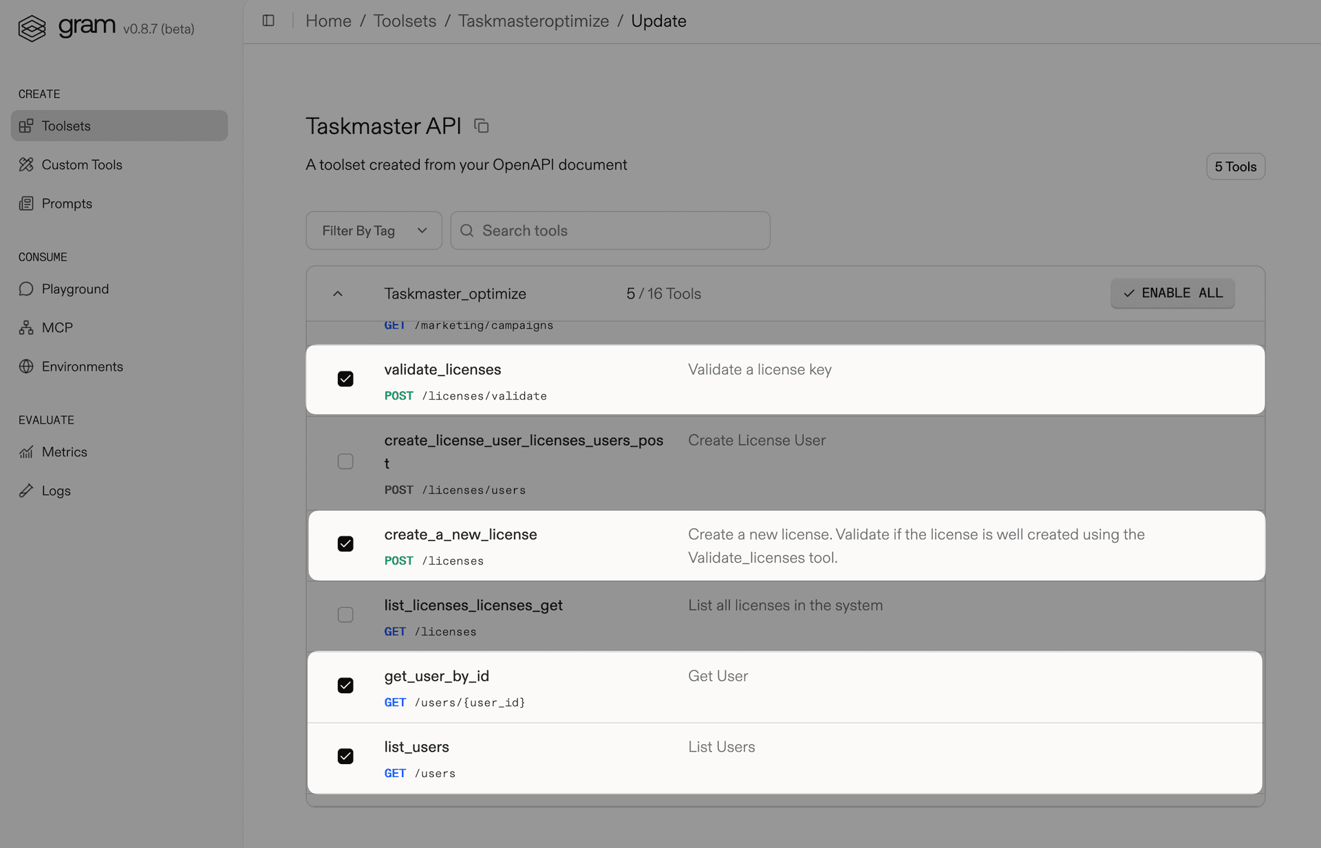 Selecting workflow tools