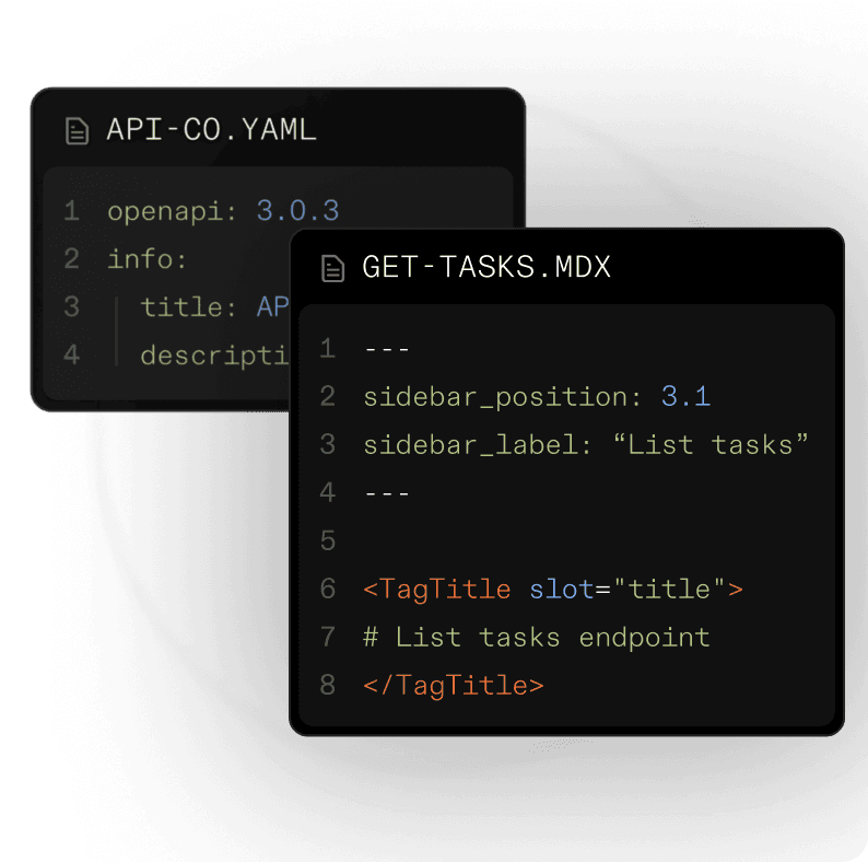 MDX file overlaid on top of OpenAPI spec