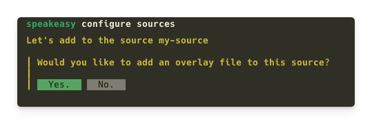 Screenshot of the terminal asking whether the user would like to apply an overlay